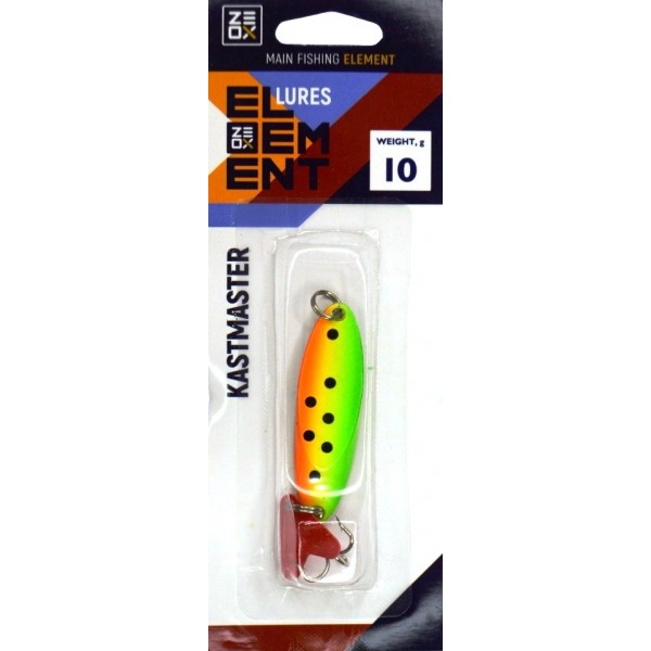 Блесна для рыбалки, колеблющаяся, ZEOX Kastmaster, вес 10г, цвет Fire Tiger